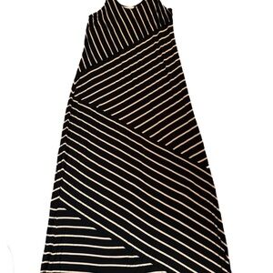 Striped Soma Black and tan Maxi Dress